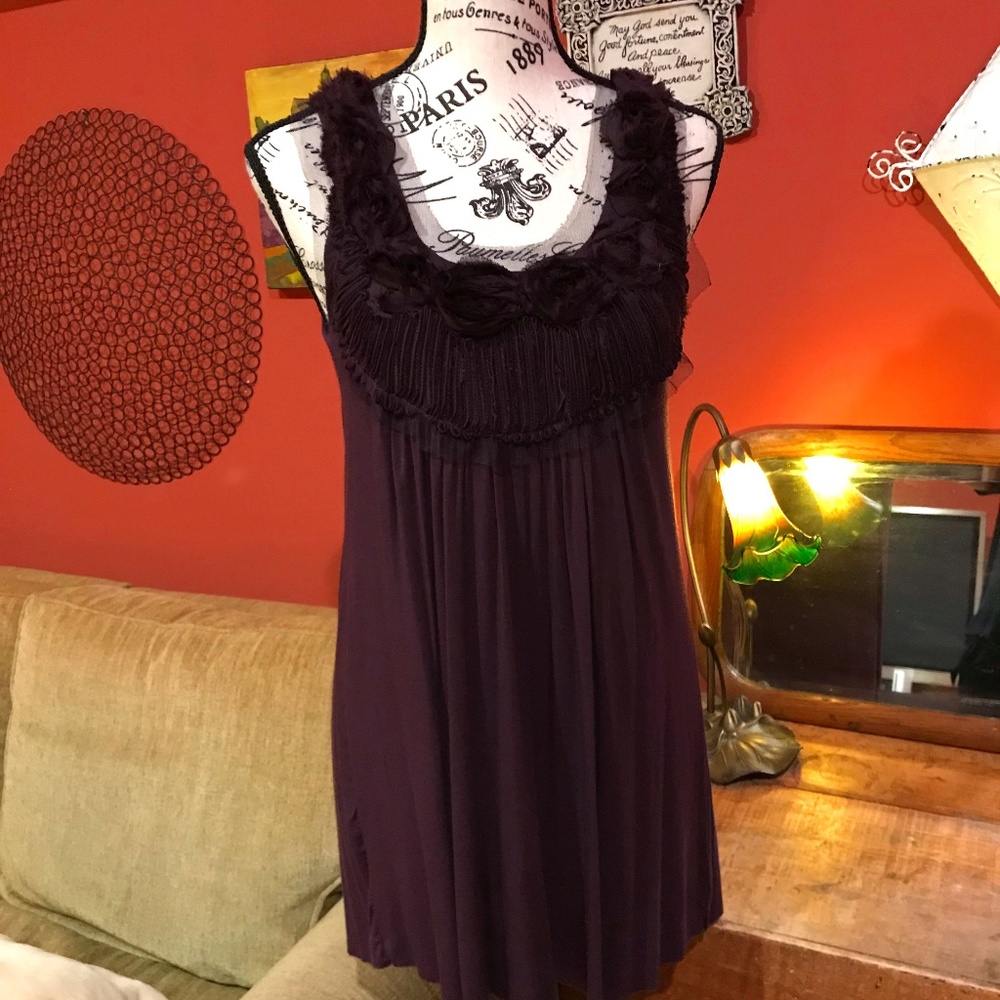 Anthropologie Kimchi Blue eggplant ruched top